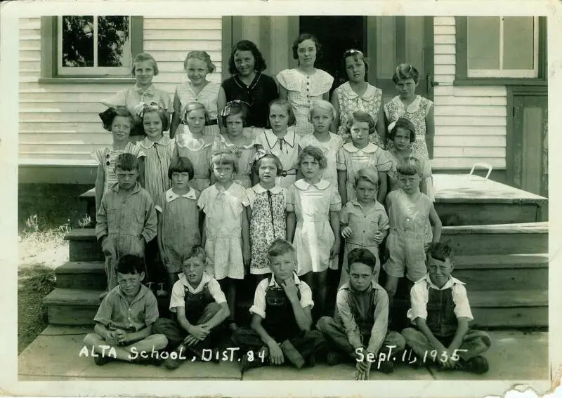 Alta School, 1935. Mrs. Castel