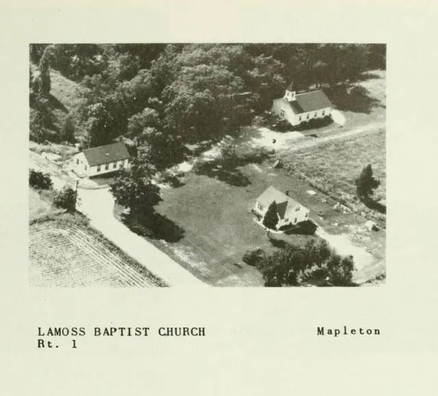 American Aerial 1955: LaMarsh Baptist Church and Maple Ridge School