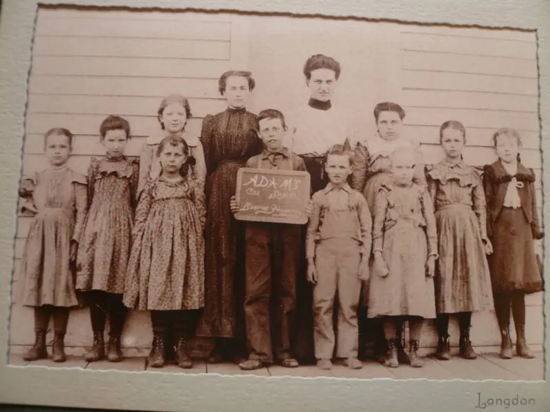 Adams School pupils with their teachers, Princeville Heritage Center