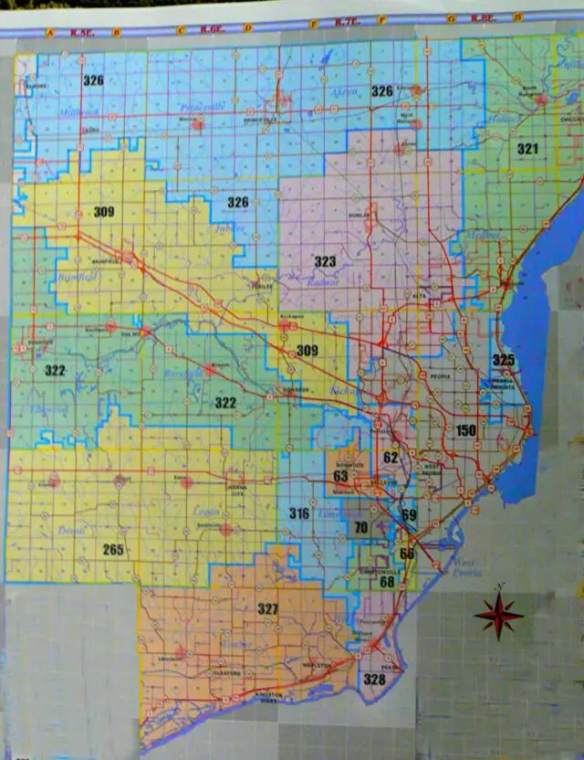 Peoria County school districts map