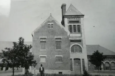 Reed City Institute, built in 1888 and razed in 1927. Reed City, home of John Brazena